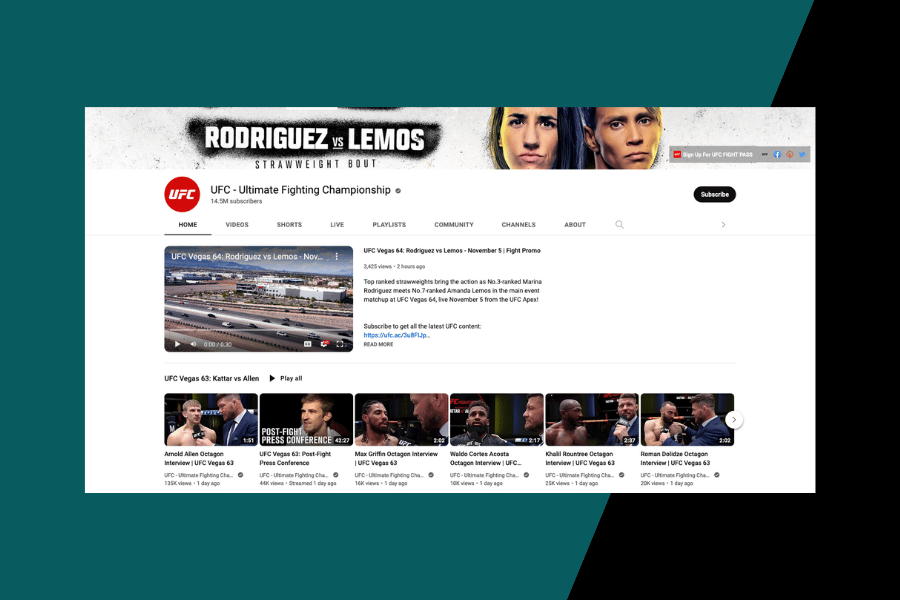 使用 UFC Youtube 频道免费播放 UFC